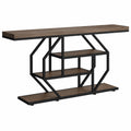 Consola de Madera y Metal 120x30x80 cm Marrón/Negro