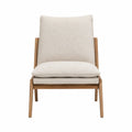 Silla de Madera y Lino Beige 75x85x65 cm