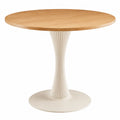 Mesa redonda de madera y metal Ø90 cm