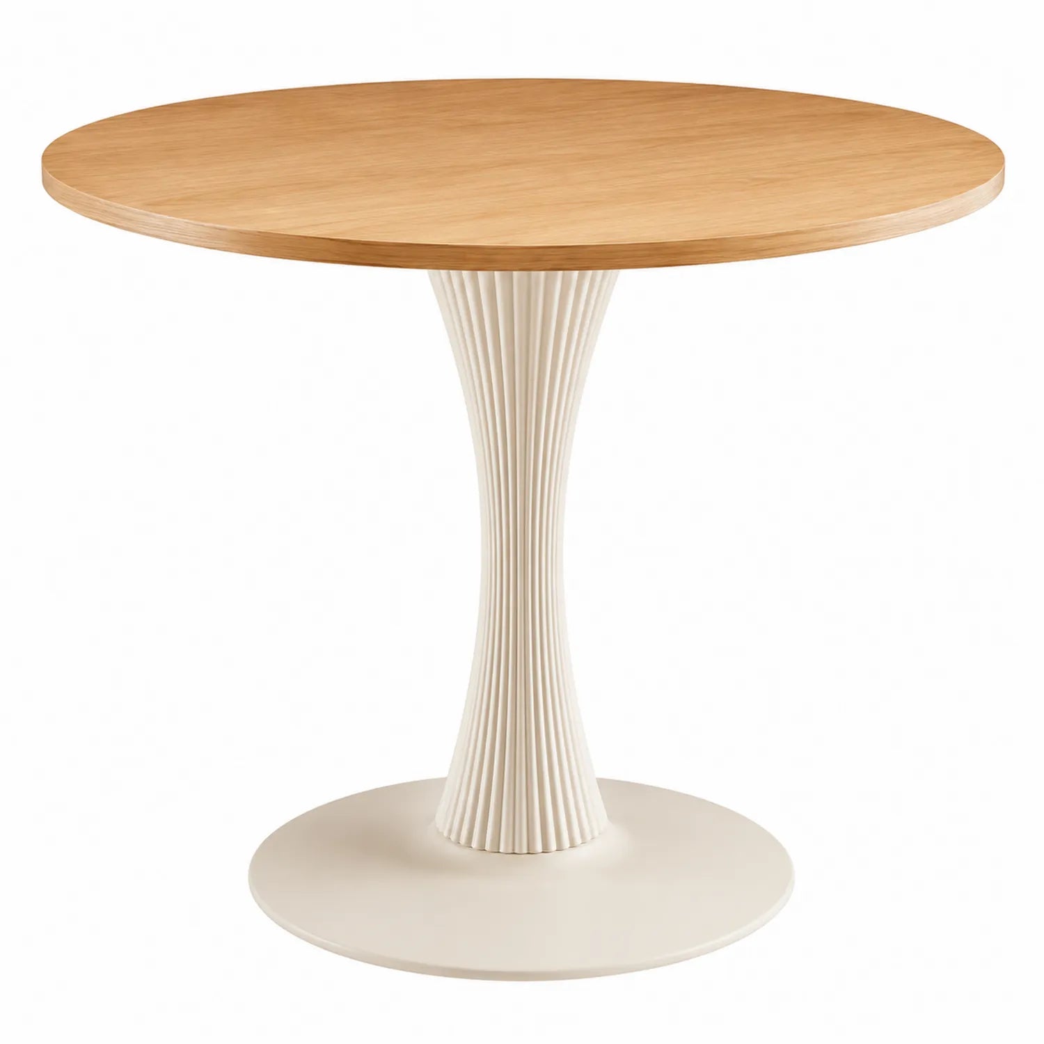 Mesa redonda de madera y metal Ø90 cm