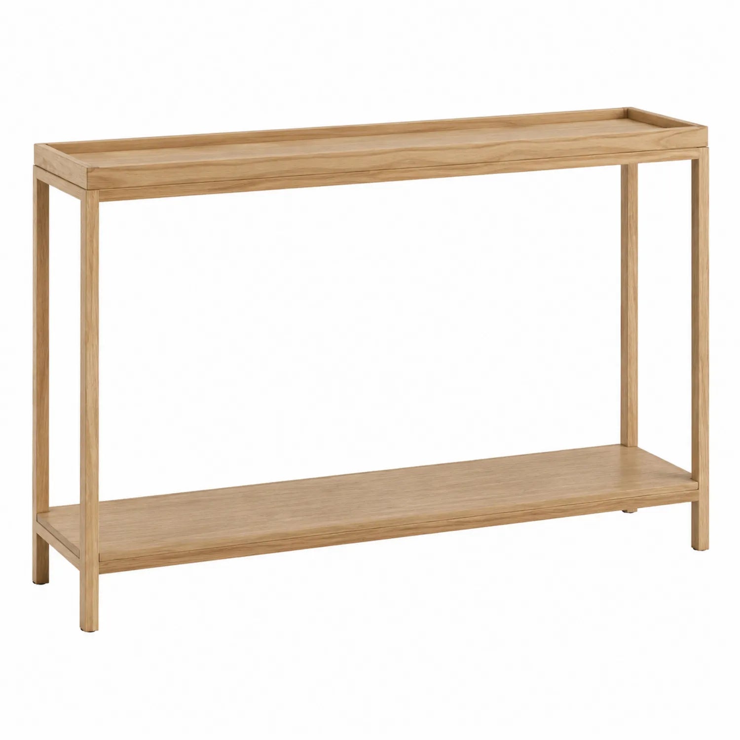 Mesa consola de madera maciza de roble 120x30x80 cm