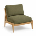 Silla de madera con cojines de poliéster verde