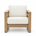 Sillón de Teca con Cojines Crema 90x85x75 cm