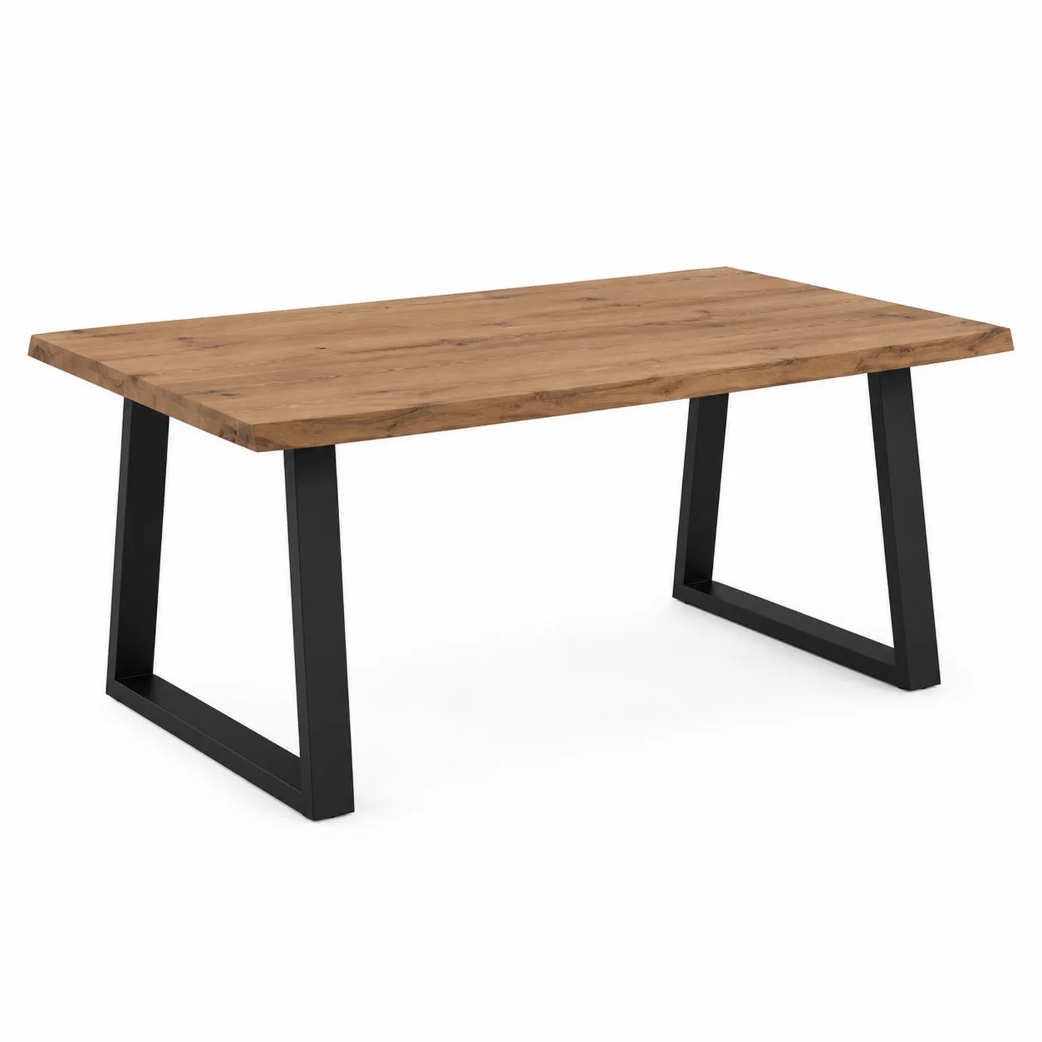 Mesa de comedor de madera maciza con patas de metal