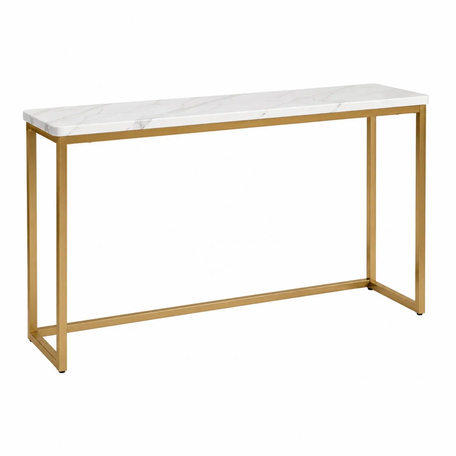 Mesa consola de mármol y metal 120x30x75 cm