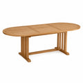 Mesa de comedor ovalada de madera de teca