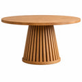 Mesa de comedor redonda de madera de roble