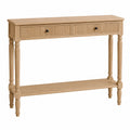 Mesa consola de madera con 2 cajones y estante inferior