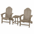 Juego de 2 Sillas Adirondack y Mesa de Madera Compuesta Gris